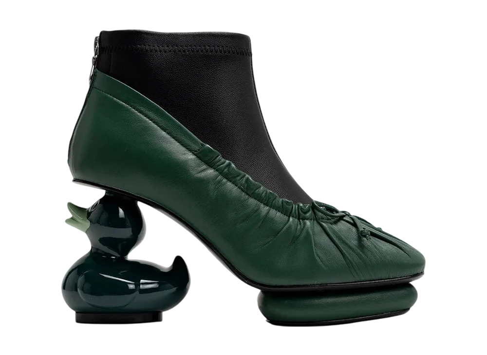 メゾンミハラヤスヒロ ウィメンズ ダック ヒール バレー ブーツ "グリーン" (B15FW704)