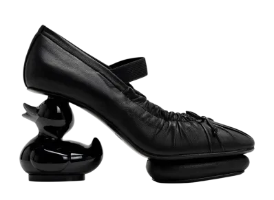 Maison MIHARA YASUHIRO Women's Duck Heel Ballet Shoes "Black"