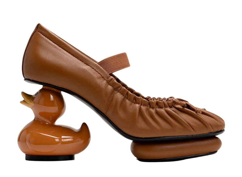 メゾンミハラヤスヒロ ウィメンズ ダックヒールバレーシューズ "ブラウン" (B15FW706)