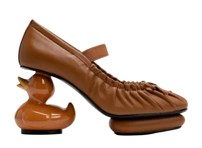 Maison MIHARA YASUHIRO Women's Duck Heel Ballet Shoes "Brown"