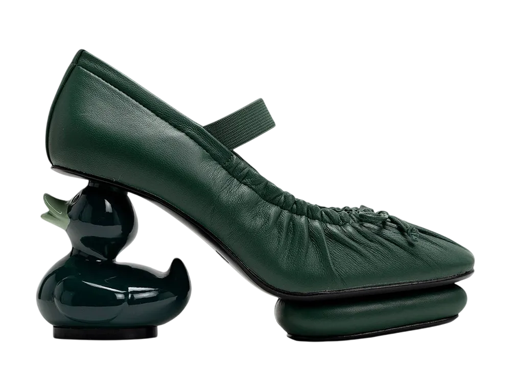 メゾンミハラヤスヒロ ウィメンズ ダックヒールバレーシューズ "グリーン" (B15FW706)
