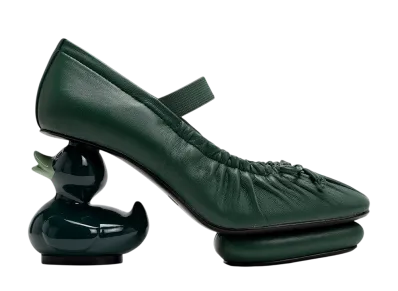 Maison MIHARA YASUHIRO Women's Duck Heel Ballet Shoes "Green"