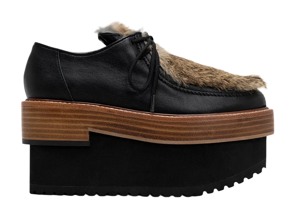 メゾンミハラヤスヒロ ウィメンズ ダブルソール モカシューズ "ブラック" (B15FW713)