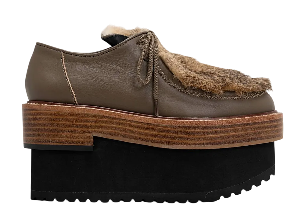 メゾンミハラヤスヒロ ウィメンズ ダブルソール モカシューズ "グレー" (B15FW713)