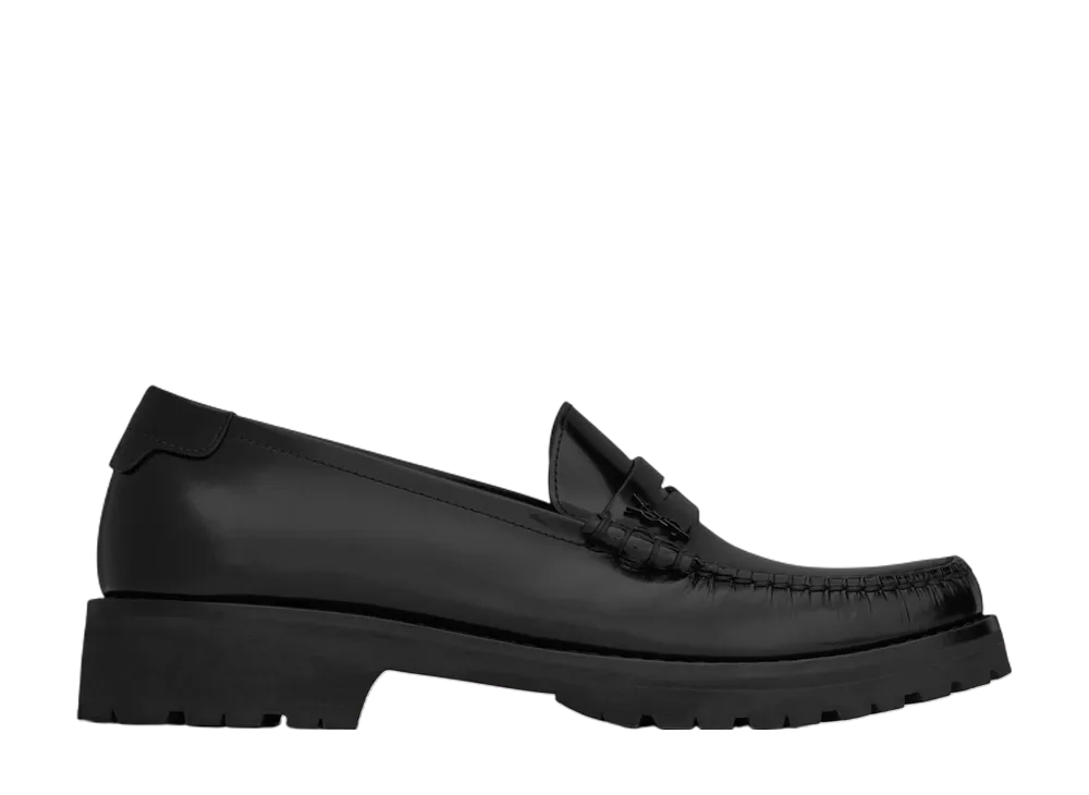 Saint Laurent Women's Le Loafer Chunky Penny Slippers "Black"