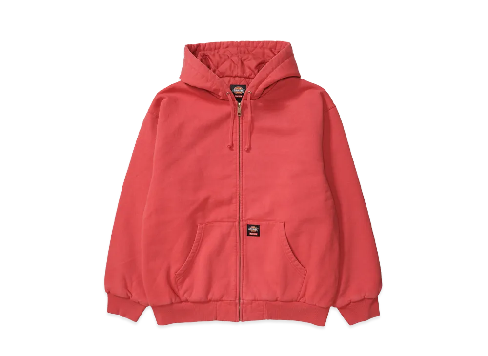 Supreme x Dickies Quilted Lined Zip Up Hooded Sweatshirt "Burnt Red"