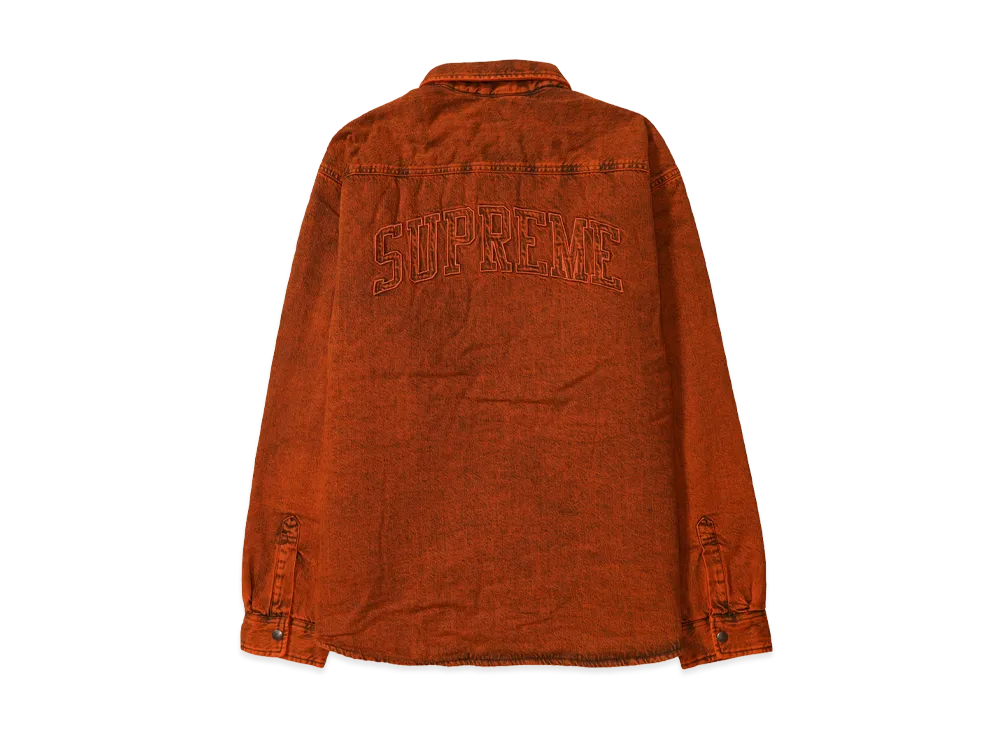 Supreme Shearling Lined Denim Work Shirt "Overdyed Orange" (25FW)