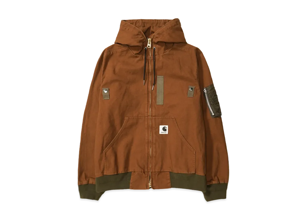 sacai x Carhartt WIP Washed Duck Hooded Blouson Mens "Dark Beige"