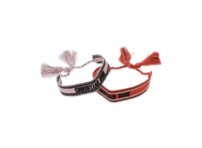 Dior Oblique Cotton J'ADIOR Bracelet Set "Red/Pink"
