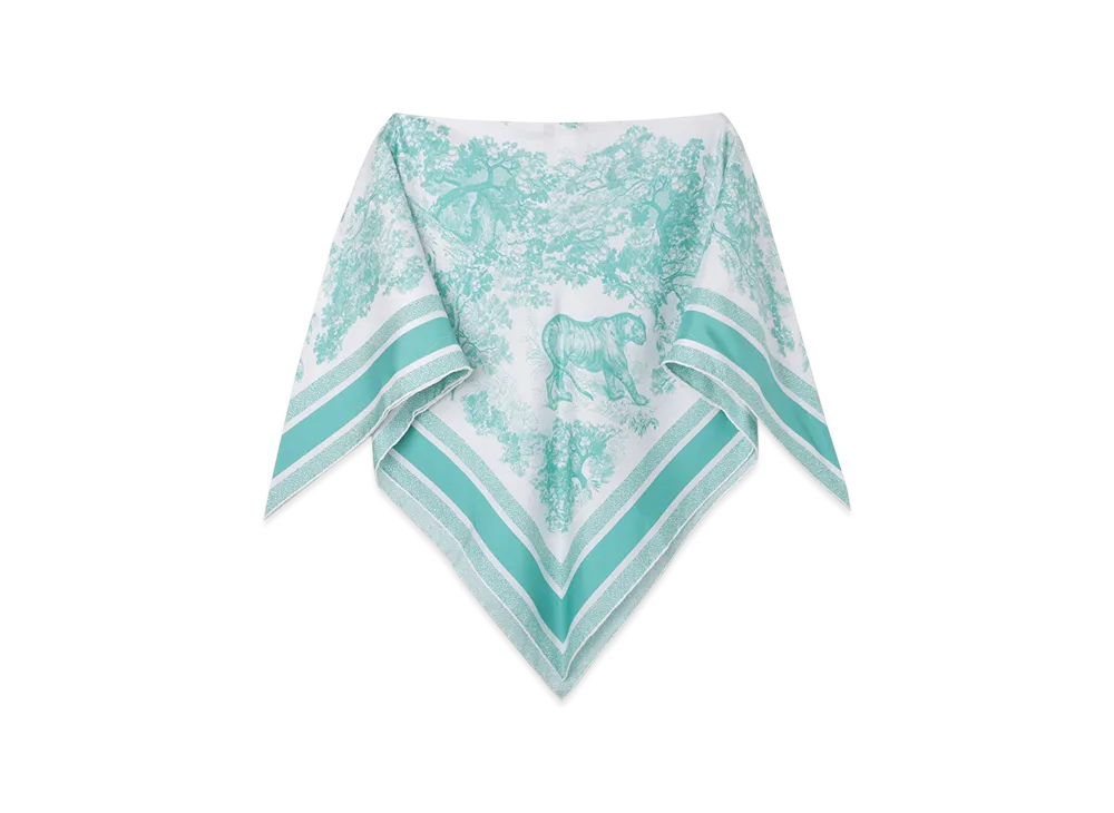 Dior Dioriviera Toile de Jouy Sauvage Dior Silk Top Silk Twill "Vert"