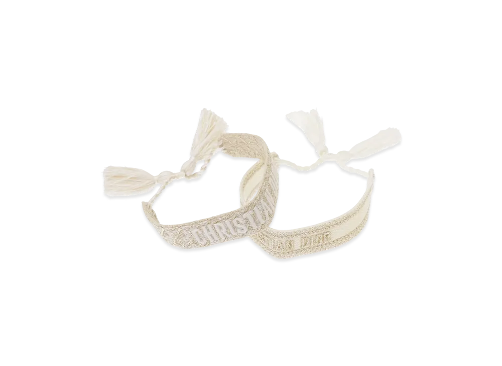 Dior Oblique Cotton J'ADIOR Bracelet Set "Gold/White"