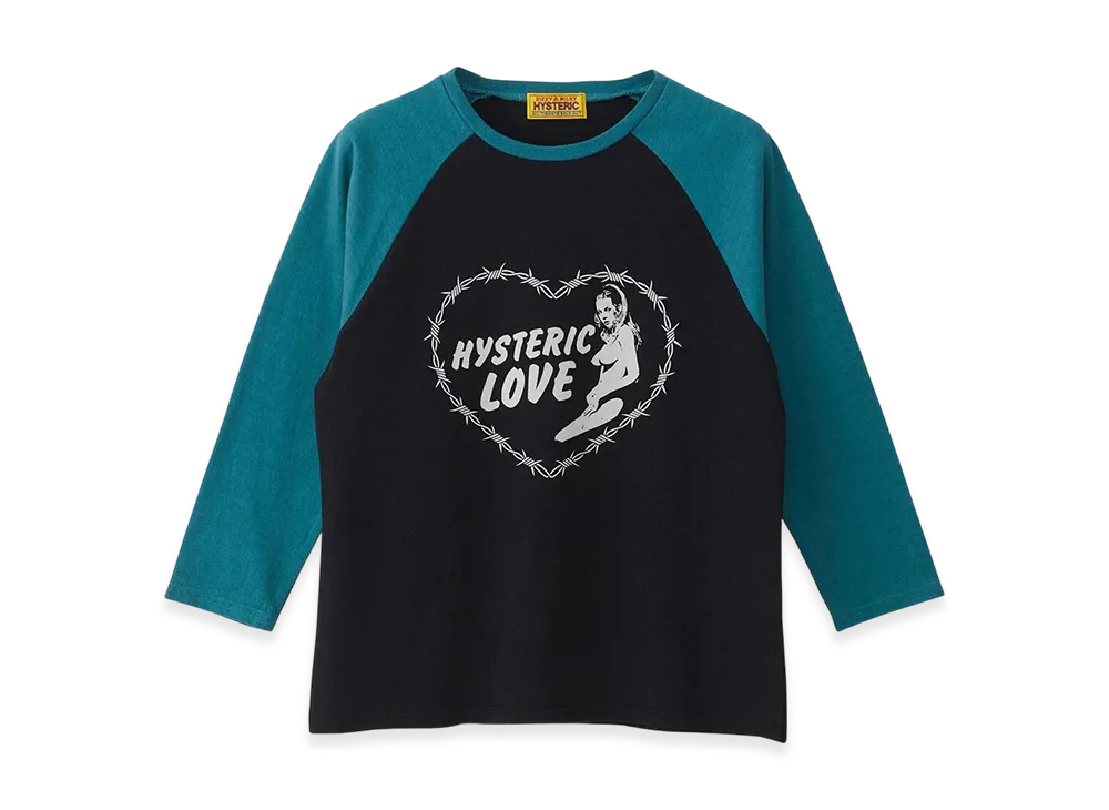 HYSTERIC GLAMOUR Hysteric Love Three-Quarter Sleeve T-shirt "Blue"