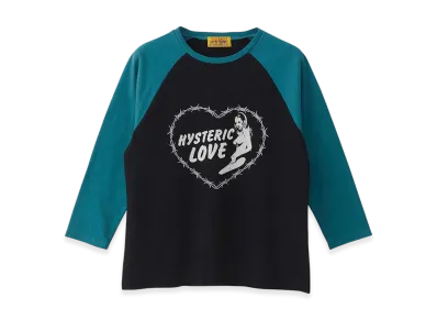 HYSTERIC GLAMOUR Hysteric Love Three-Quarter Sleeve T-shirt "Blue"