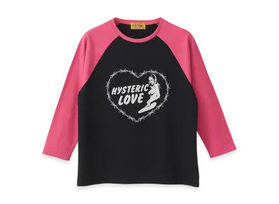 HYSTERIC GLAMOUR Hysteric Love Three-Quarter Sleeve T-shirt "Pink"