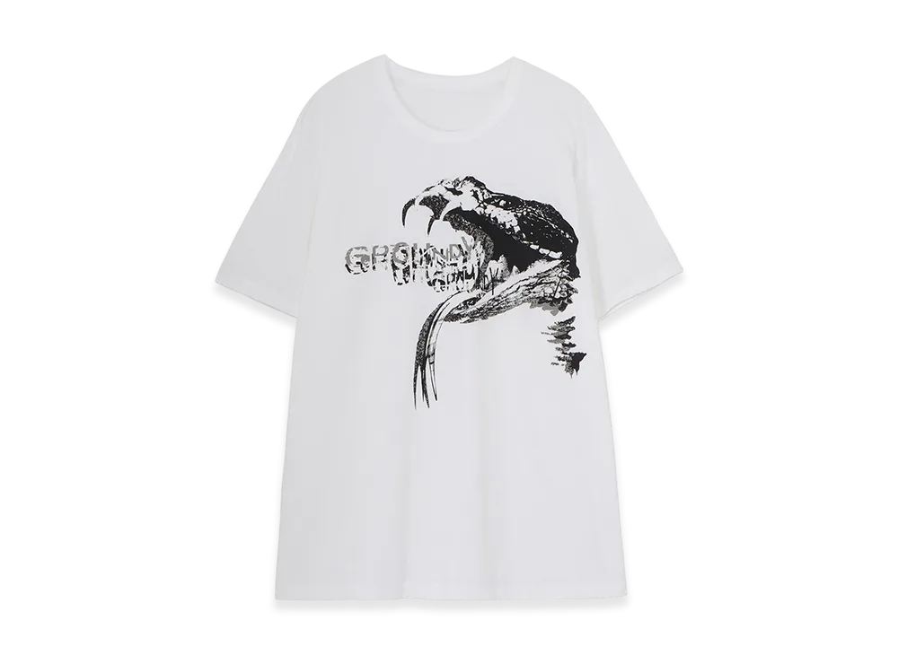 Ground Y Cotton Jersey Snake Graphic T-Shirt "White"