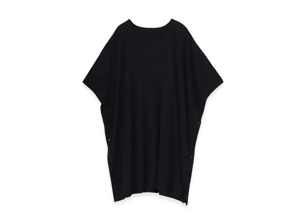 Ground Y Cathc Washer Wrinkle Jersey Side Button Short Sleeved T-Shirt "Black"