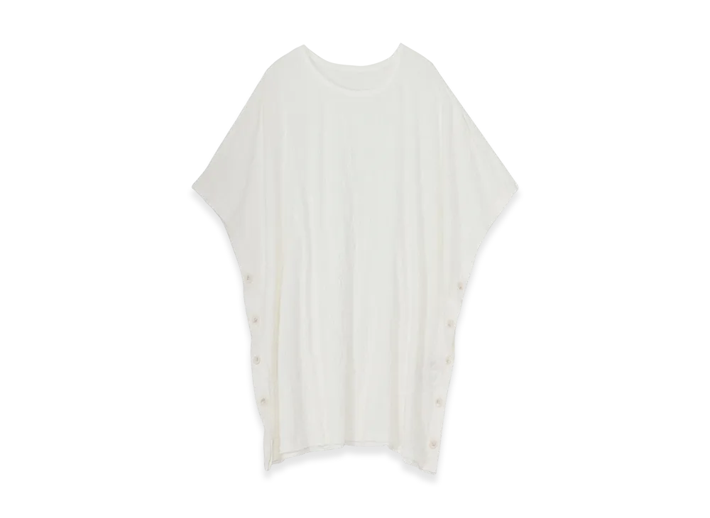 Ground Y Cathc Washer Wrinkle Jersey Side Button Short Sleeved T-Shirt "White"