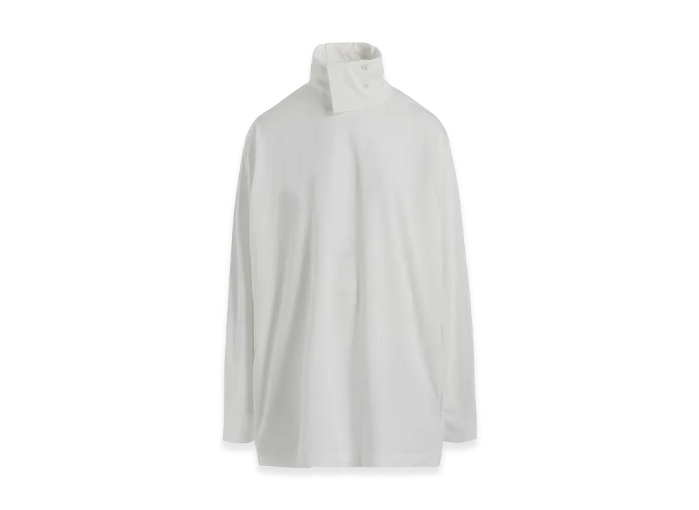 Ground Y Cotton Jersey Turtleneck Long Sleeved T-Shirt "White"