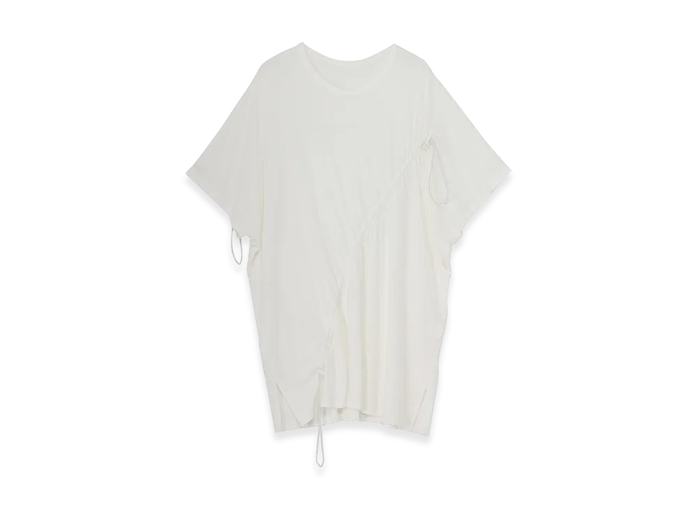 Ground Y C/Mo Jersey Drawcord French Sleeve T-Shirt "White"