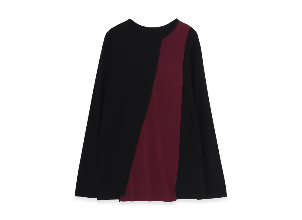 Ground Y C/Mo Jersey Combination Tsujikiri Long Sleeved T-Shirt "Black/Purple"