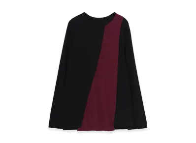 Ground Y C/Mo Jersey Combination Tsujikiri Long Sleeved T-Shirt "Black/Purple"