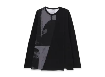 Ground Y Silkette Jersey Number Pattern Tsujikiri Long Sleeved T-Shirt "Black/Gray"
