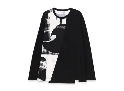 Ground Y Silkette Jersey Number Pattern Tsujikiri Long Sleeved T-Shirt "Black/White"