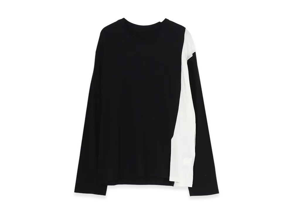Ground Y C/Mo Jersey Combination Mix Block Long Sleeved T-Shirt "Black/White"