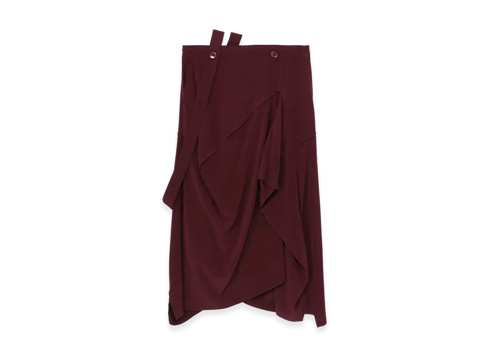 Ground Y Crepe De Chine Square Skirt "Bordeaux"