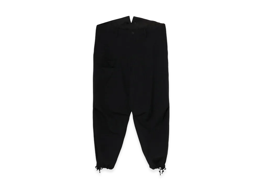 Ground Y Wool Gabardine Suspender Pants W Knee Pad "Black"