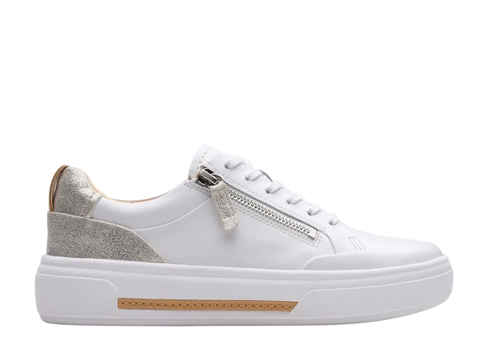 Clarks Women's Hollyhock Zip "Silver Combi Lea"