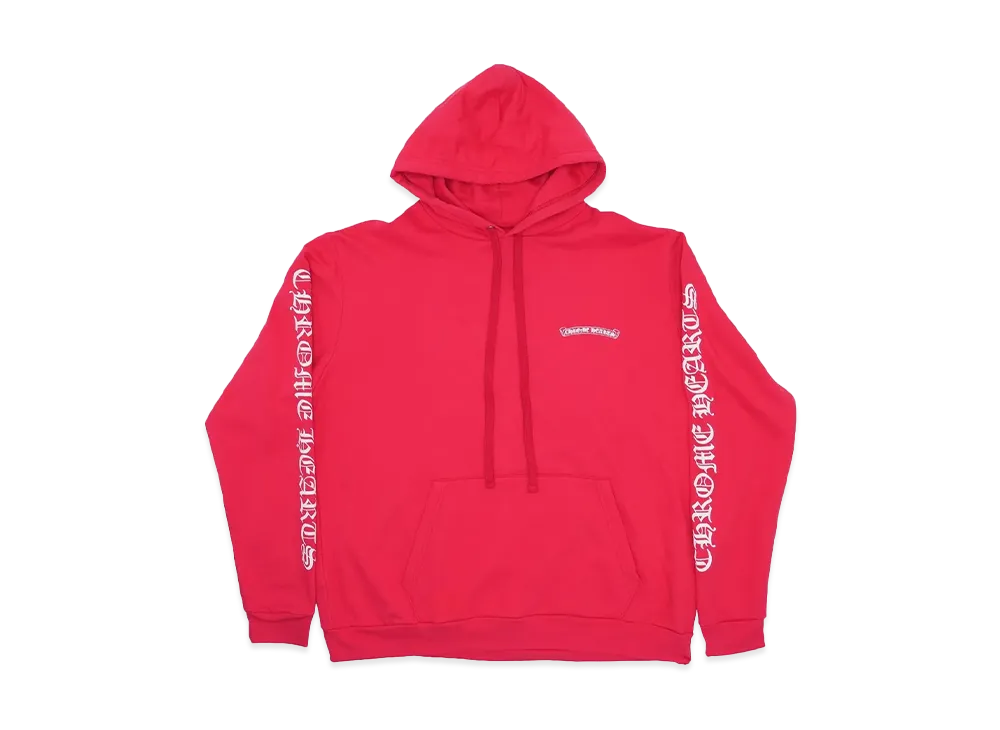 Chrome Hearts Scroll Logo Hoodie "Red/White"