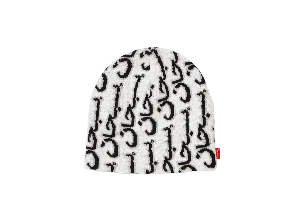 Supreme Arabic Jacquard Beanie "White"