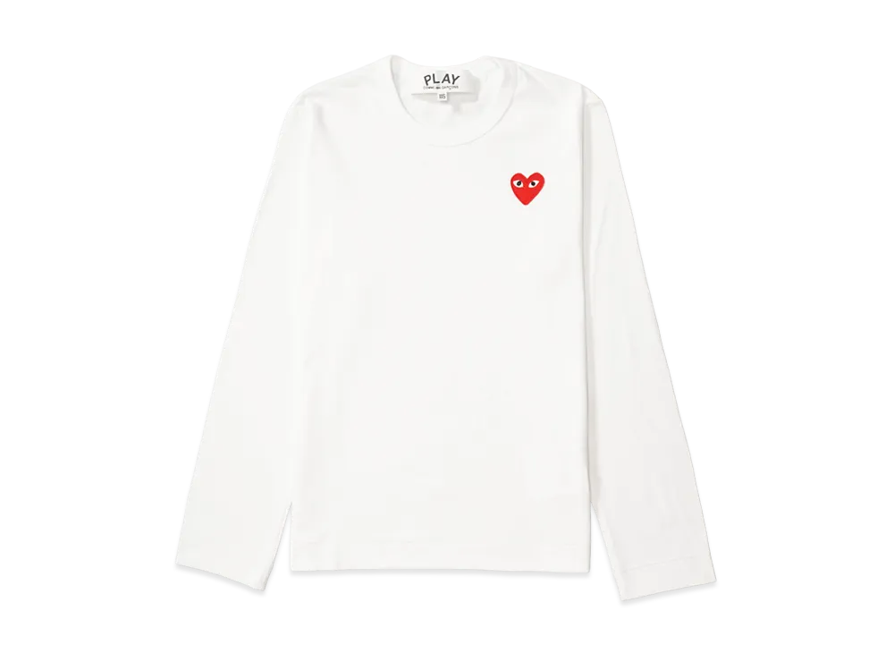 COMME des GARCONS PLAY CDG Unisex Long Sleeve T-Shirt AX-T118-051 "White"