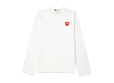 COMME des GARCONS PLAY CDG Unisex Long Sleeve T-Shirt AX-T118-051 "White"