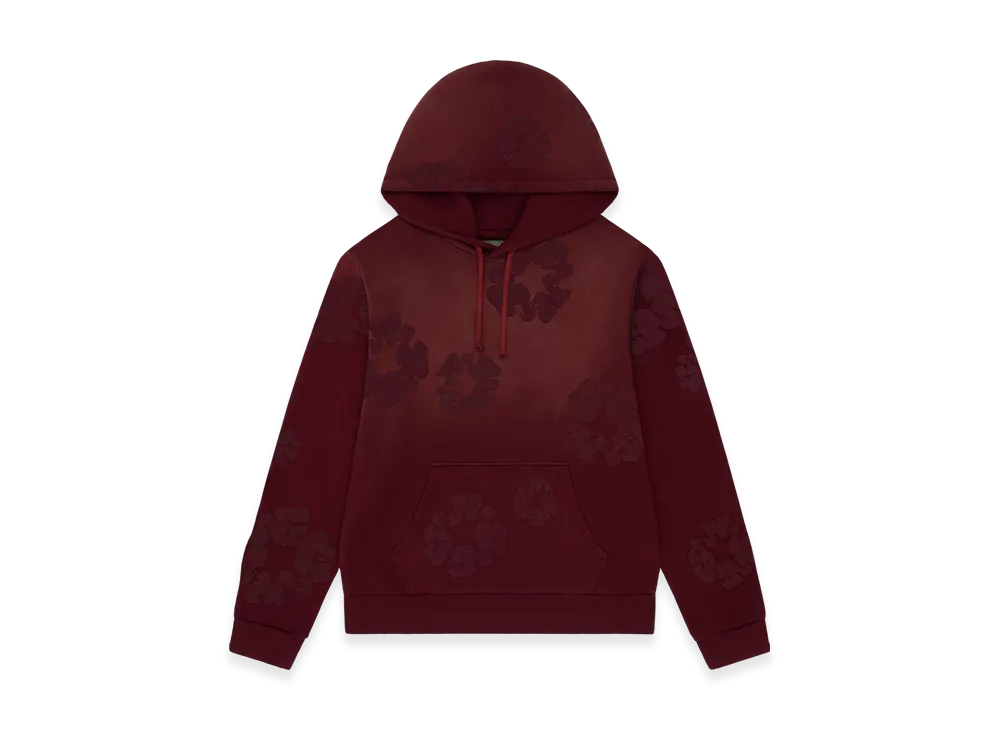 DENIM TEARS Faded Mono Cotton Wreath Hoodie "Beet Root"