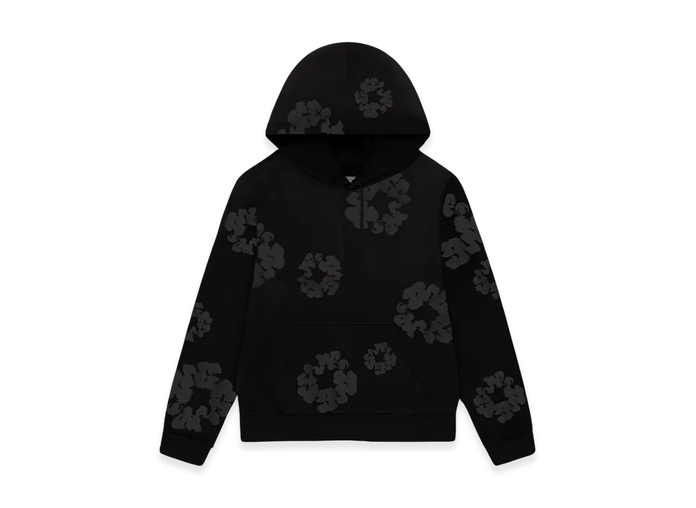 デニムティアーズ フェイデッド モノ コットンリース フーディー "ブラック"