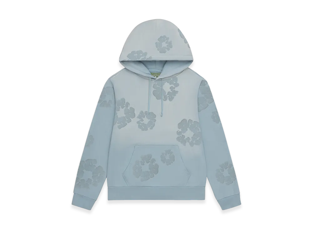 DENIM TEARS Faded Mono Cotton Wreath Hoodie "Light Blue"
