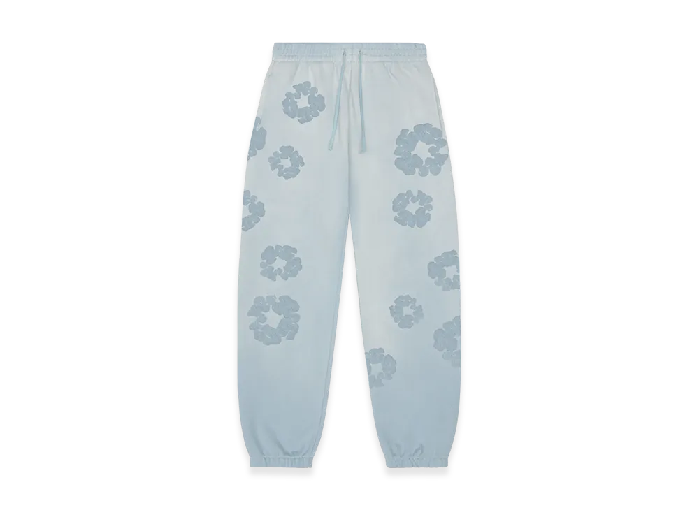 DENIM TEARS Faded Mono Cotton Wreath Sweatpants "Light Blue"