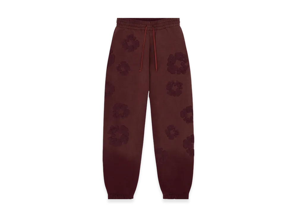 DENIM TEARS Faded Mono Cotton Wreath Sweatpants "Beet Root"
