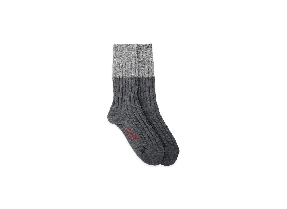Ground Y Cotton Acrylic Links Stitch Socks "Grey"