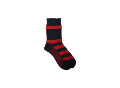 Ground Y Cotton Acrylic Border Socks "Black"