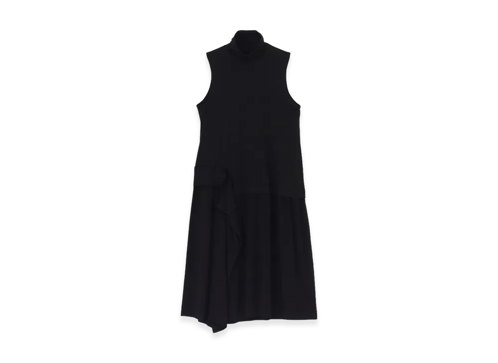 Ground Y Ultima Jersey + Crepe De Chine Docking Cloth Long Dress "Black"