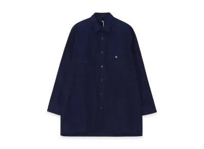 Ground Y Cotton Broad Double Collar Slanted Pocket Shirt "Black"