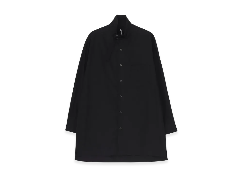 Ground Y Cotton Broad Stand Collar Shirt "Black"