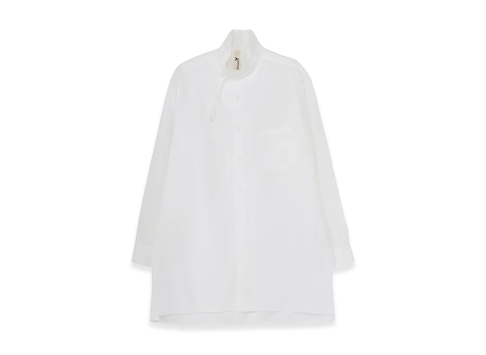 Ground Y Cotton Broad Stand Collar Shirt "White"