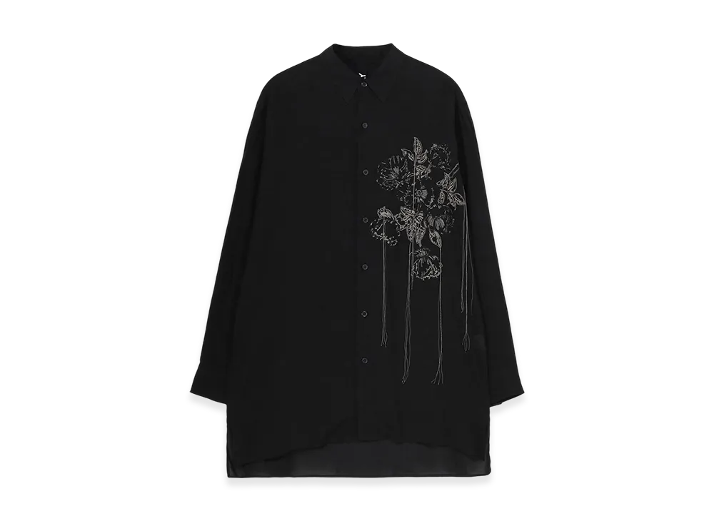 Ground Y Flower Stitch Side Gather Shirt "Black"