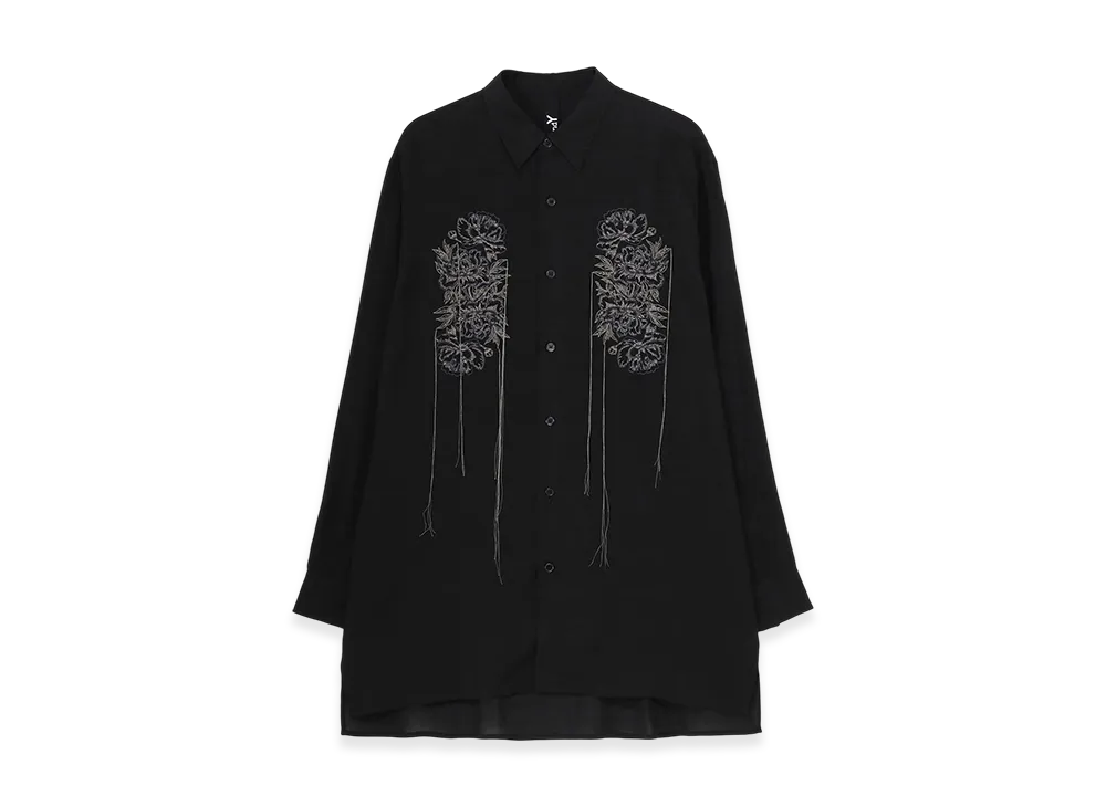 Ground Y Flower Stitch Back Side Tuck Shirt "Black"