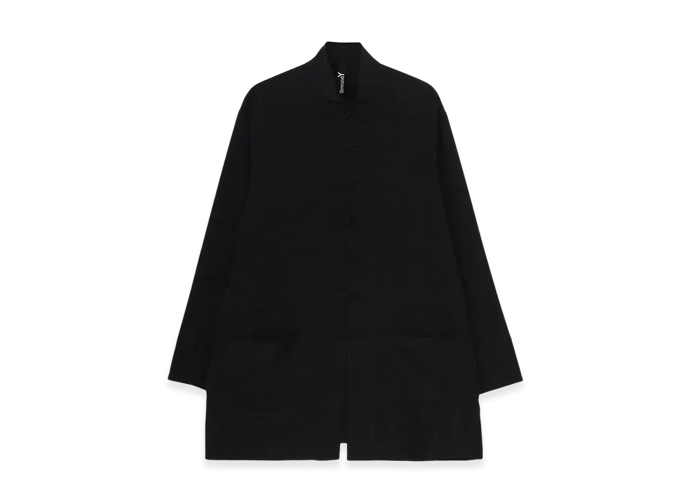 Ground Y Crepe De Chine Shaka Button Stand Collar Shirt "Black"