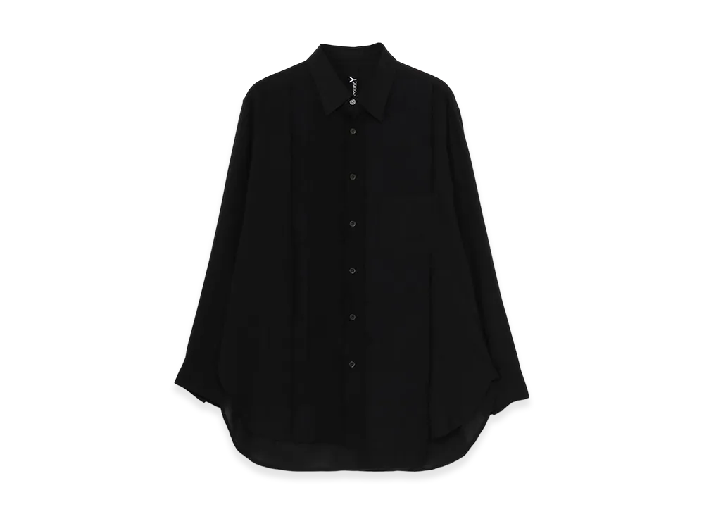 Ground Y Switching Material Front Panal Long Black Shirt "Black"